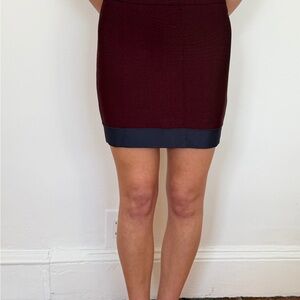 Herve Léger  Burgundy and Black Women's bandage Skirt